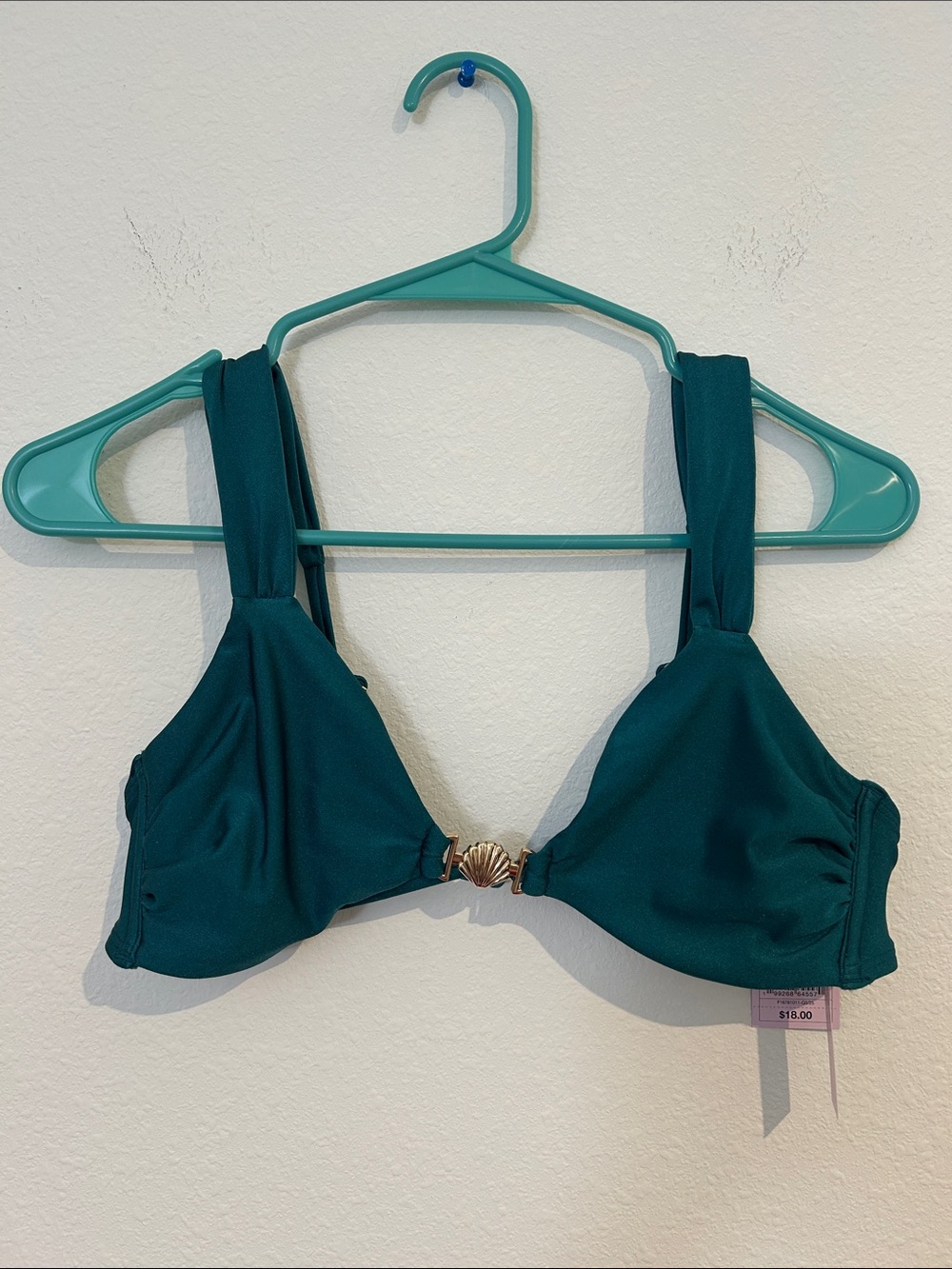 wild fable Teal Shell-Clasp Bralette Bikini Top